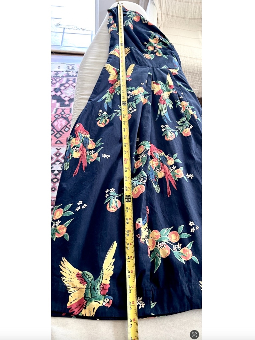 EMILY AND FIN Florence Retro Sleeveless Dress in Navy Parrot Print - 1X - Picture 15 of 15